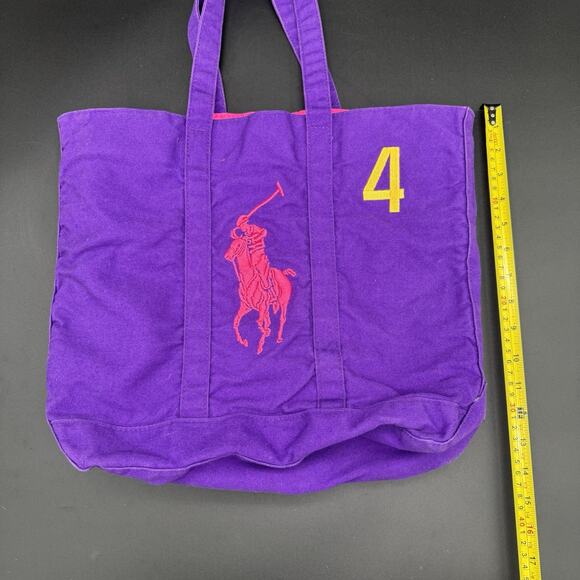 Ralph Lauren Polo The Big Pony Collection Canvas Tote Bag Embroidered - Picture 7 of 9